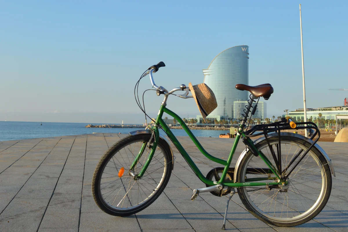 Carril bici de Barcelona amb ciclistes circulant per la calçada